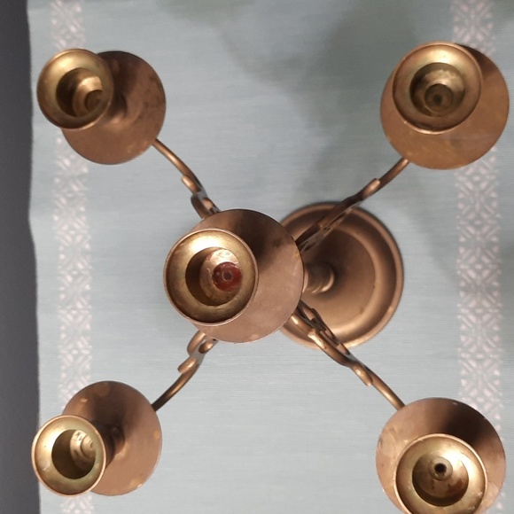 Vintage Brass Candelabra Candlestick Holder - Picture 5 of 9